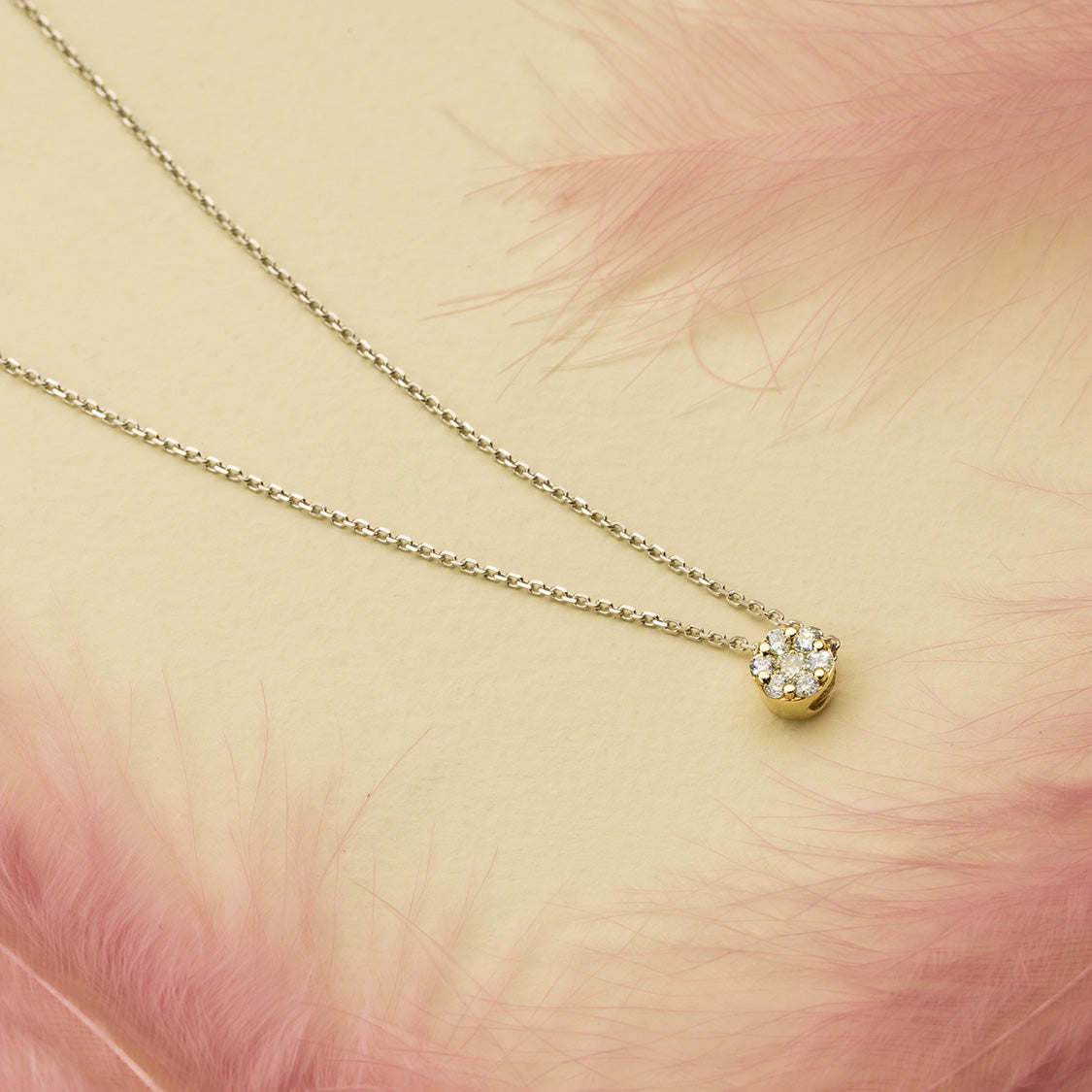 14K Yellow Gold Pendant with Lab-Created Diamonds
