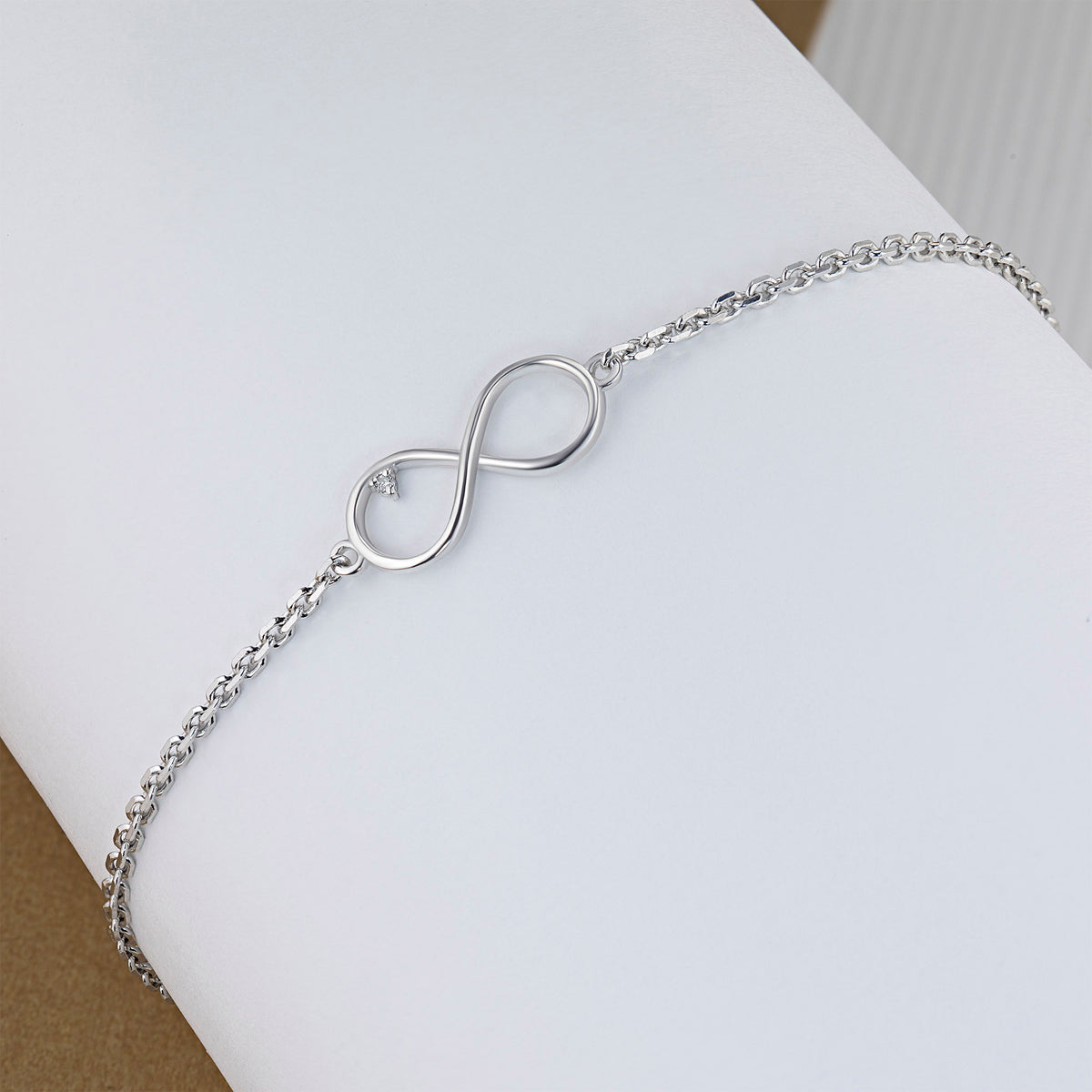 Sterling Silver Bracelet with Lab-Created Diamonds