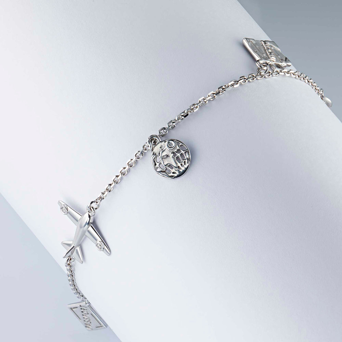 Sterling Silver Bracelet with Lab-Created Diamonds