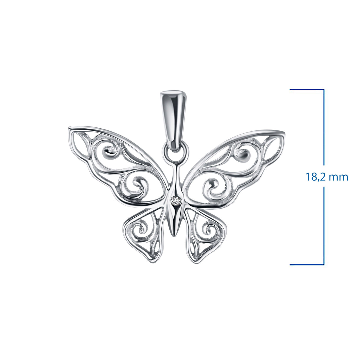 Sterling Silver Pendant with Lab-Created Diamonds