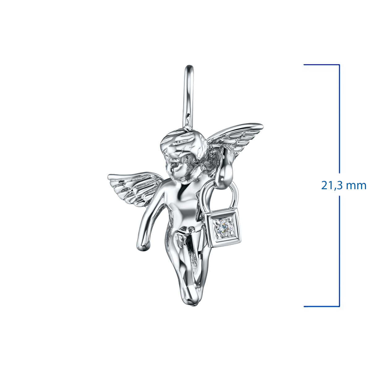 Sterling Silver Pendant with Lab-Created Diamonds
