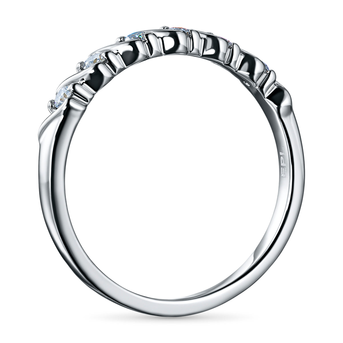 Sterling Silver Ring with Lab-Created Diamonds