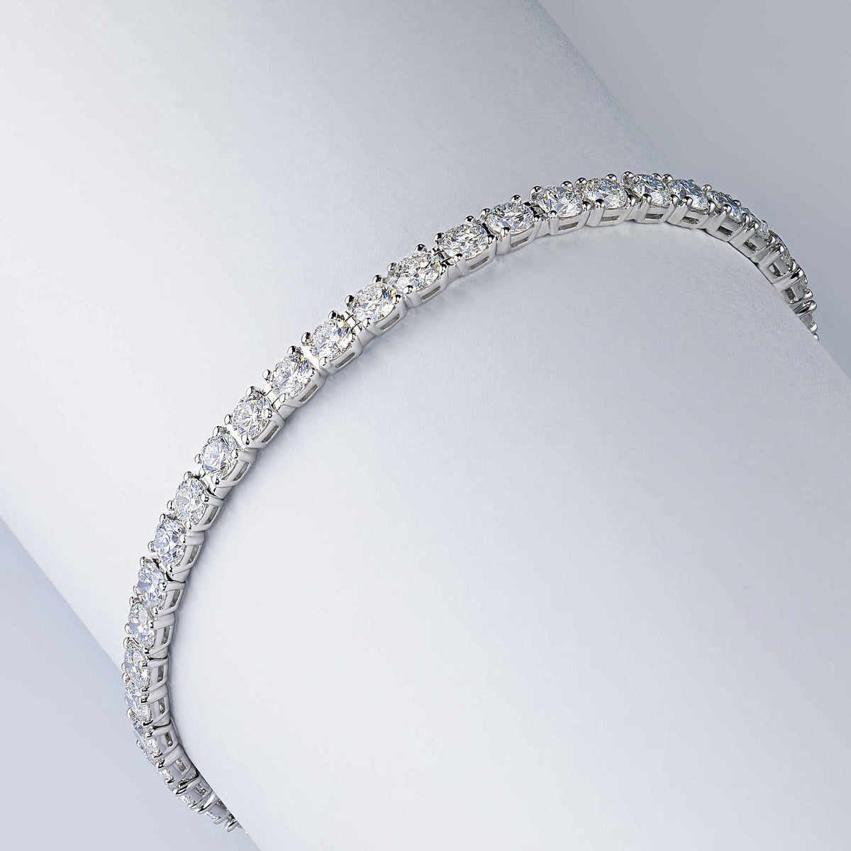 14K White Gold Bracelet with Lab-Created Diamonds