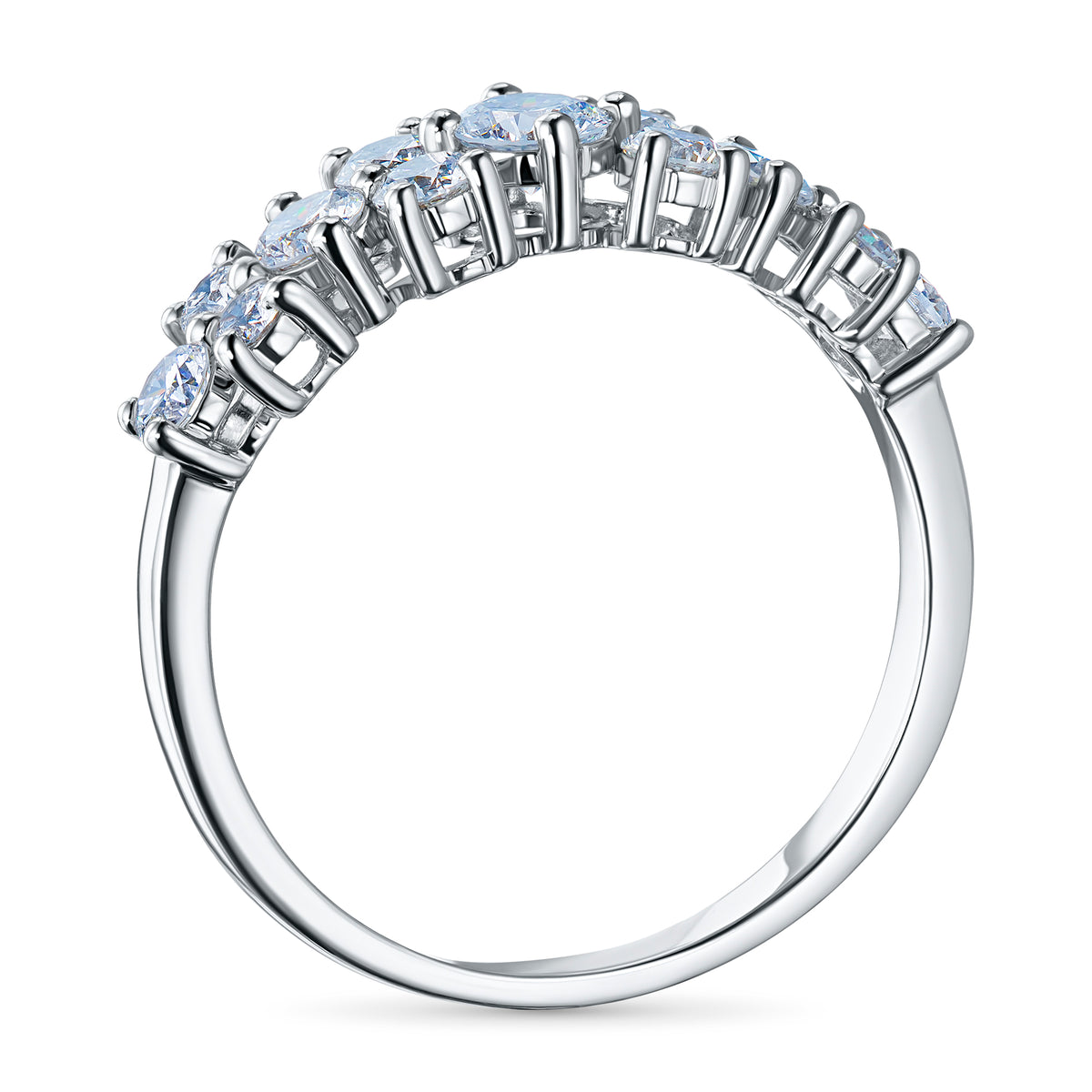 14K White Gold Ring with Lab-Created Diamonds