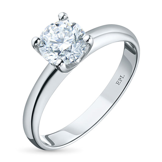 18K White Gold Ring with Natural Diamonds