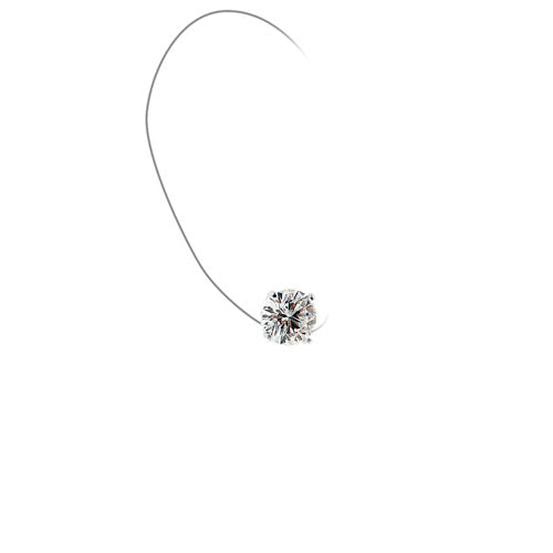 18K White Gold Earring Studs with Lab-Created Diamonds