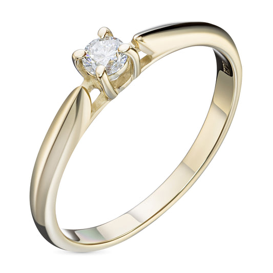 14K Yellow Gold Ring with Lab-Created Diamonds
