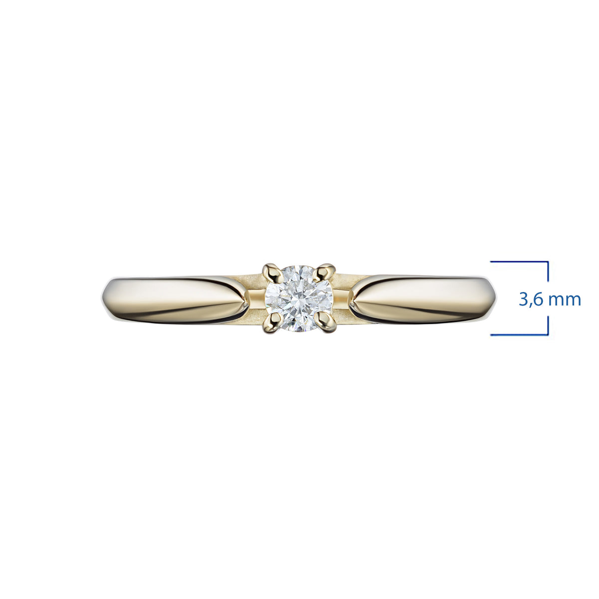 14K Yellow Gold Ring with Lab-Created Diamonds