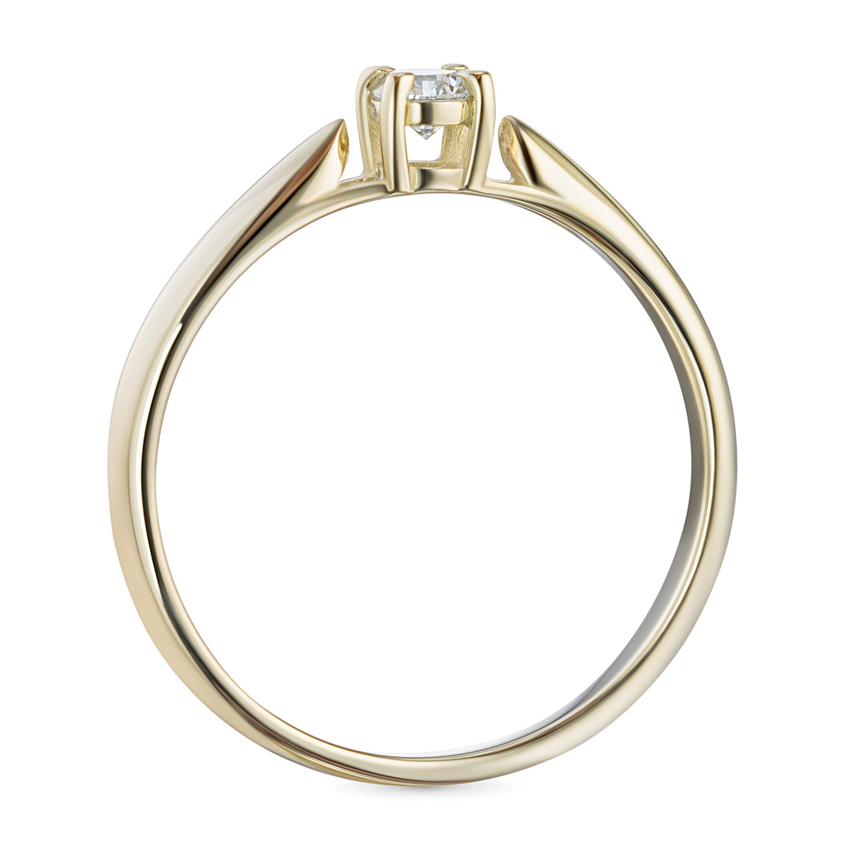 14K Yellow Gold Ring with Lab-Created Diamonds