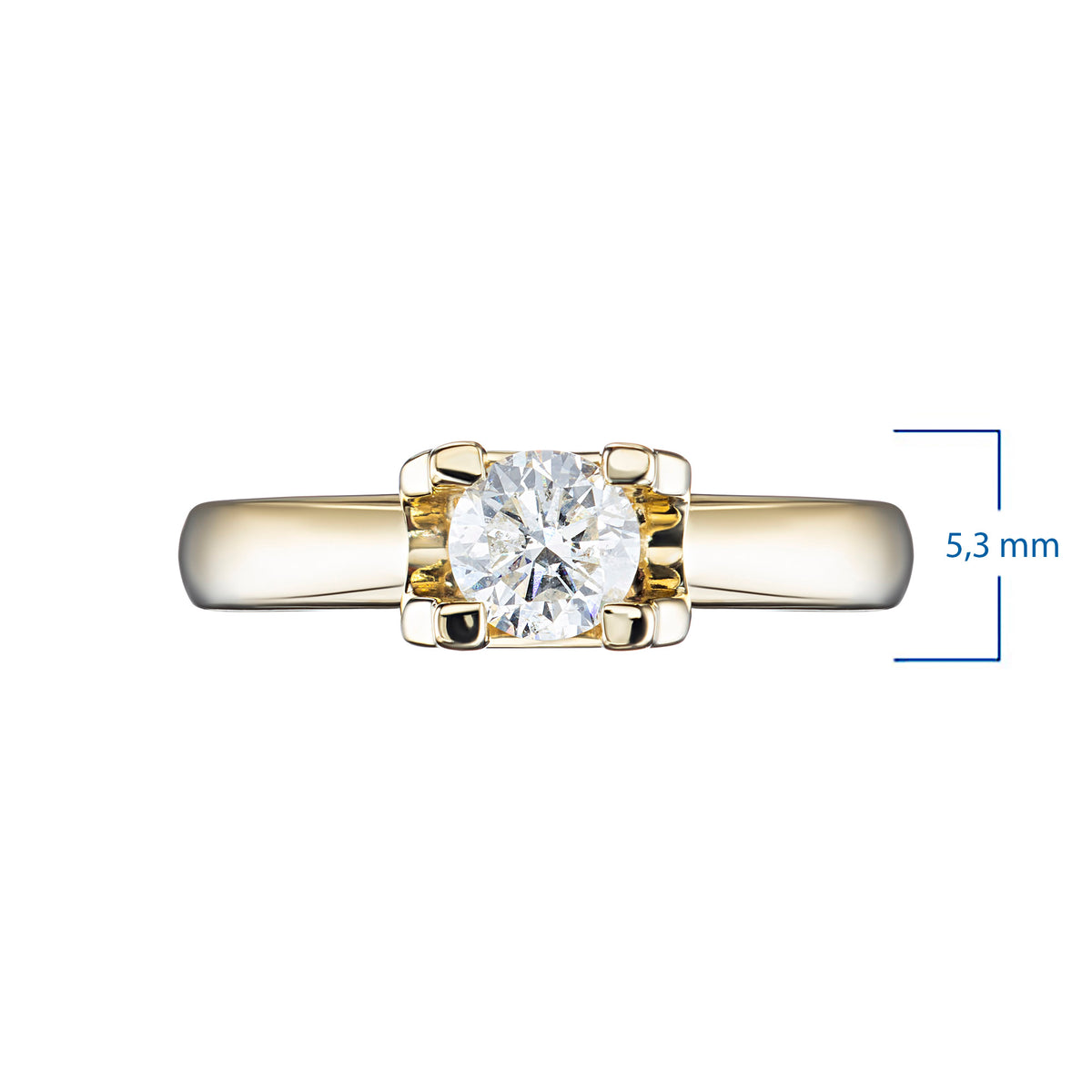 14K Yellow Gold Ring with Lab-Created Diamonds