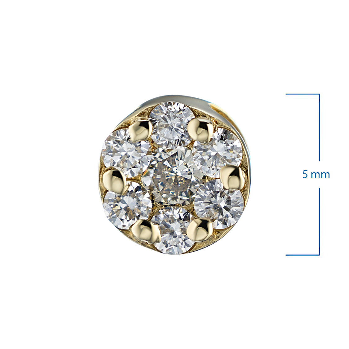 14K Yellow Gold Pendant with Lab-Created Diamonds
