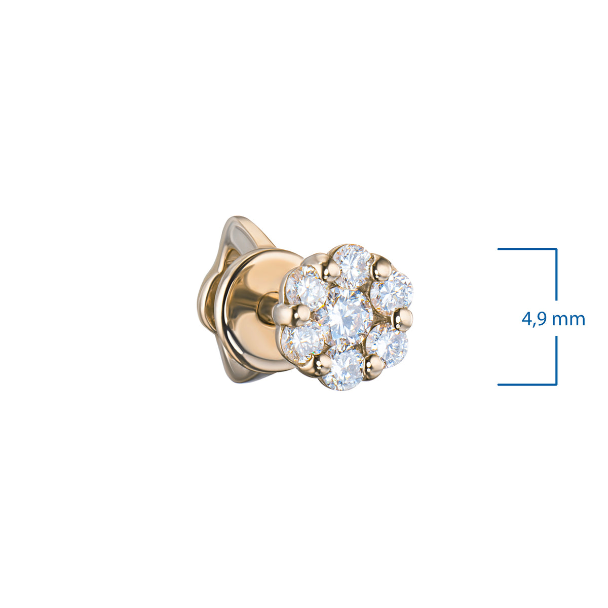 14K Yellow Gold Earring Studs with Lab-Created Diamonds