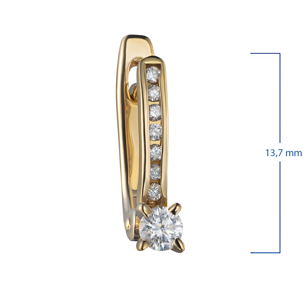 14K Yellow Gold Earrings with Lab-Created Diamonds