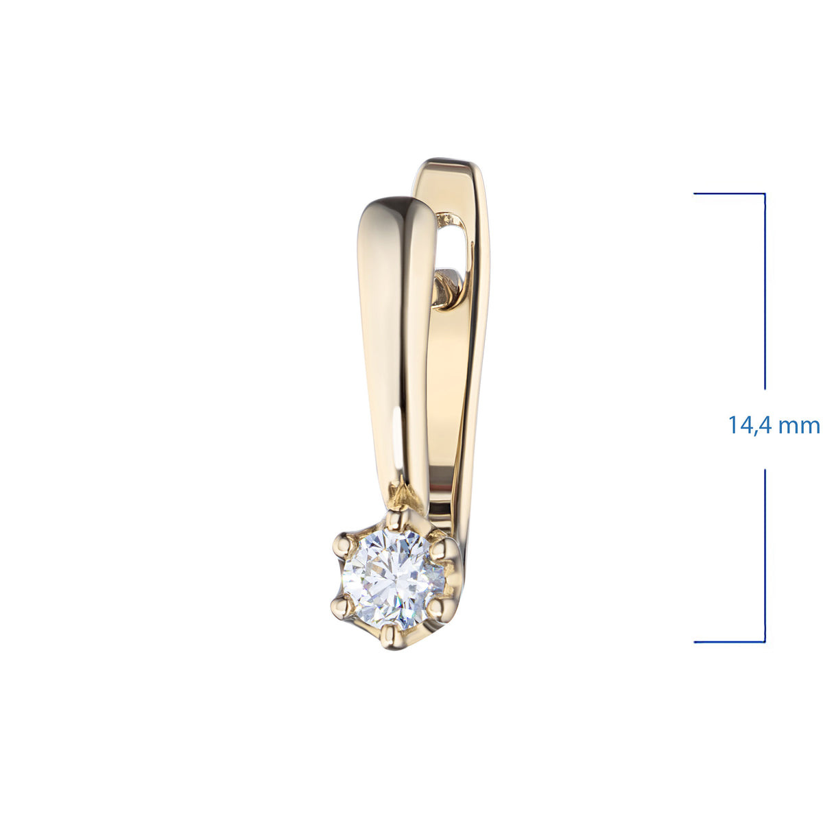 14K Yellow Gold Earrings with Lab-Created Diamonds