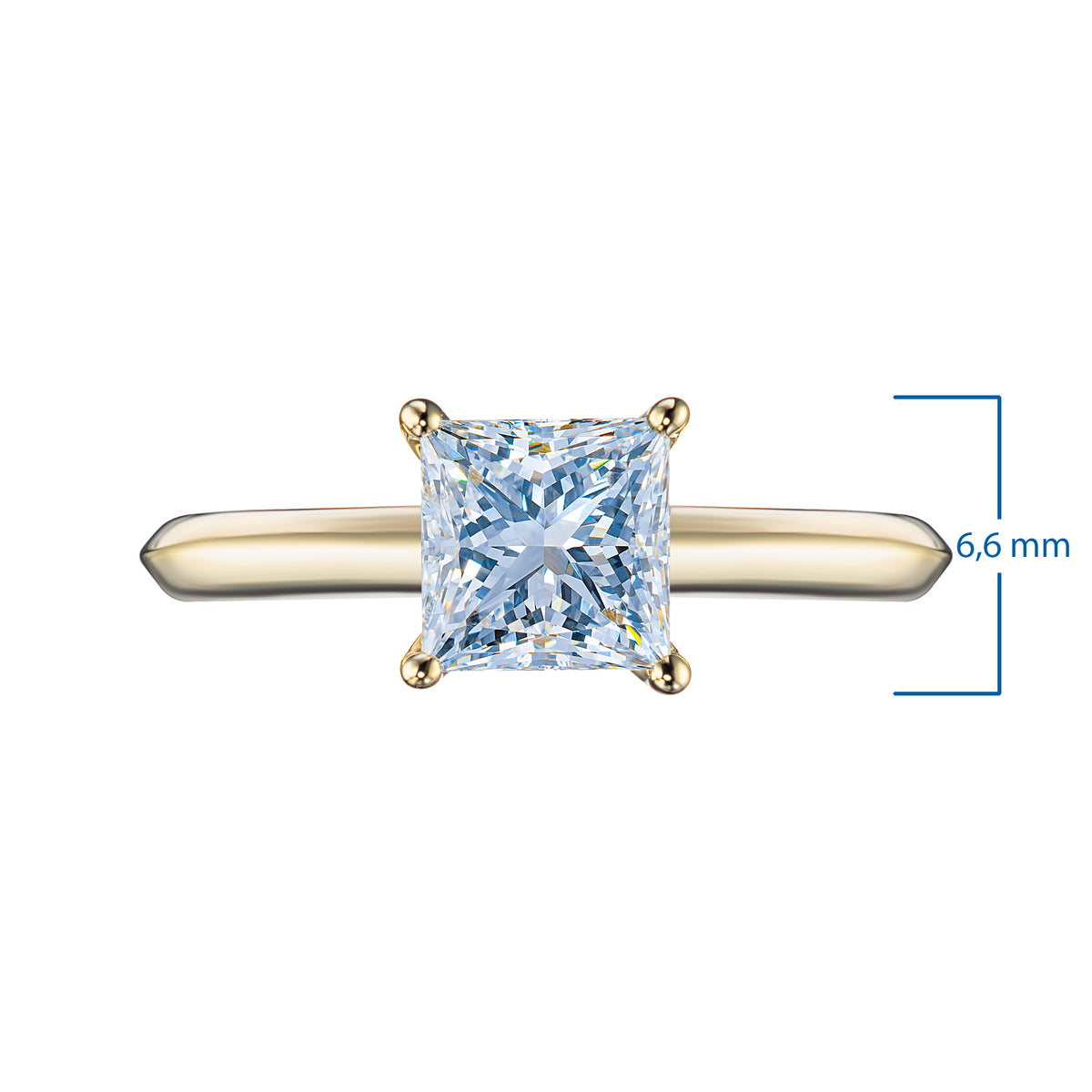 14K Yellow Gold Ring with Lab-Created Diamonds