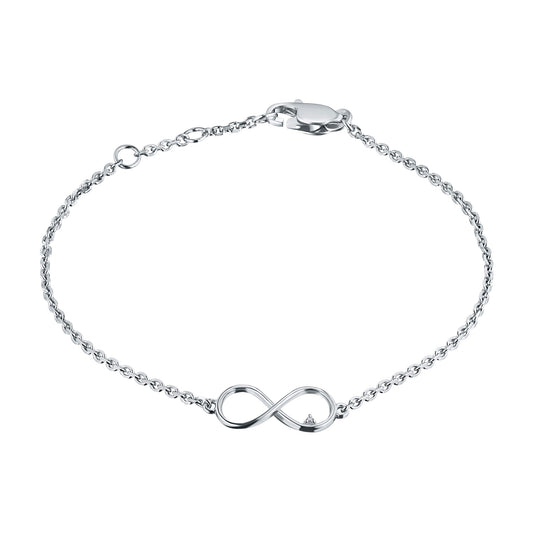 Sterling Silver Bracelet with Lab-Created Diamonds