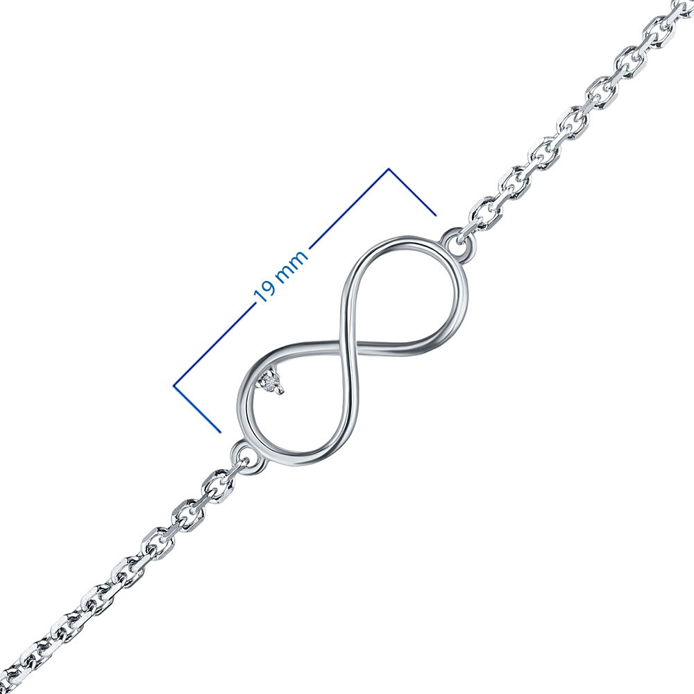 Sterling Silver Bracelet with Lab-Created Diamonds