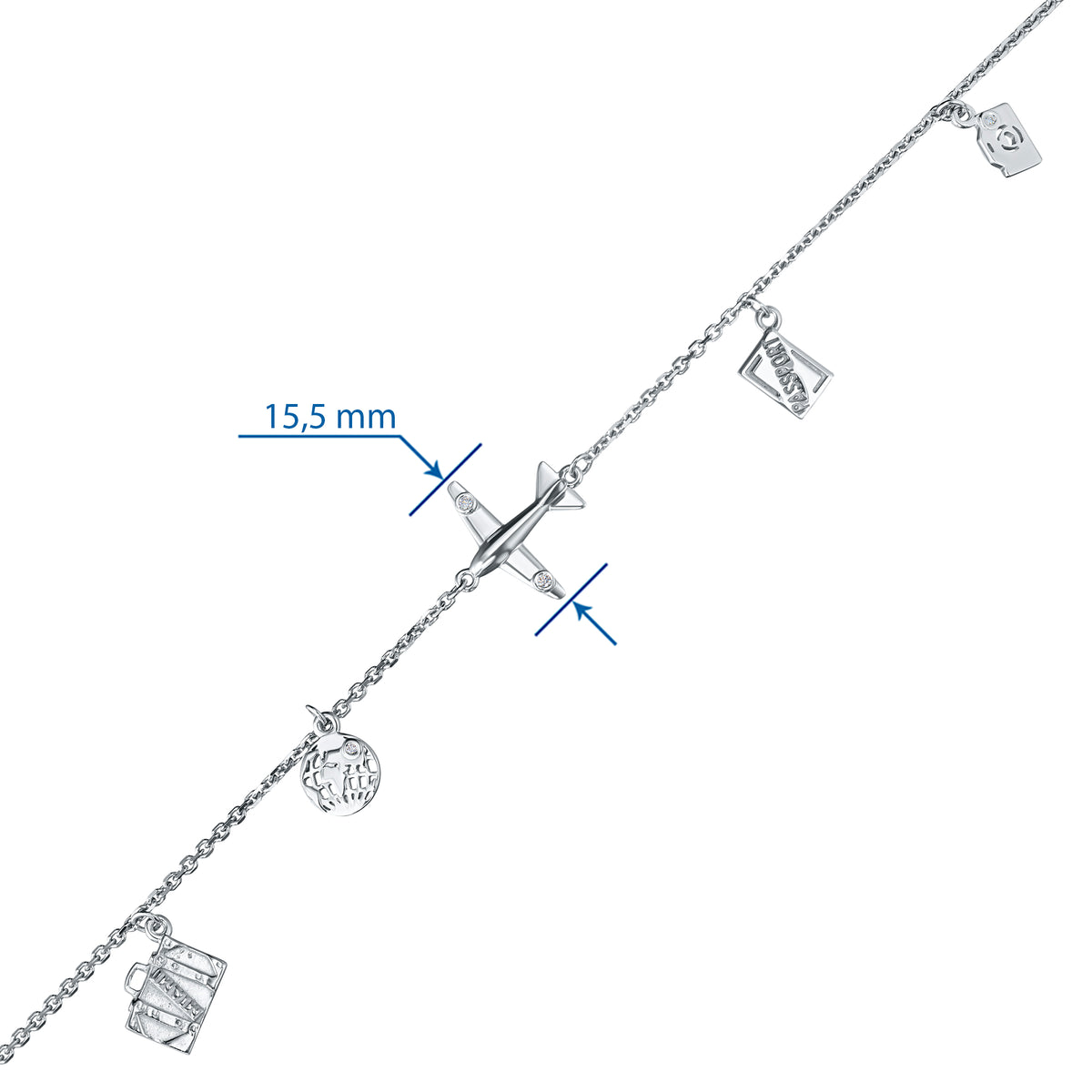 Sterling Silver Bracelet with Lab-Created Diamonds