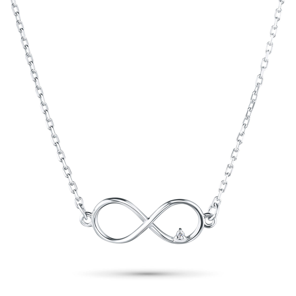 Sterling Silver Necklace with Lab-Created Diamonds