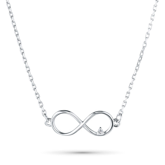 Sterling Silver Necklace with Lab-Created Diamonds