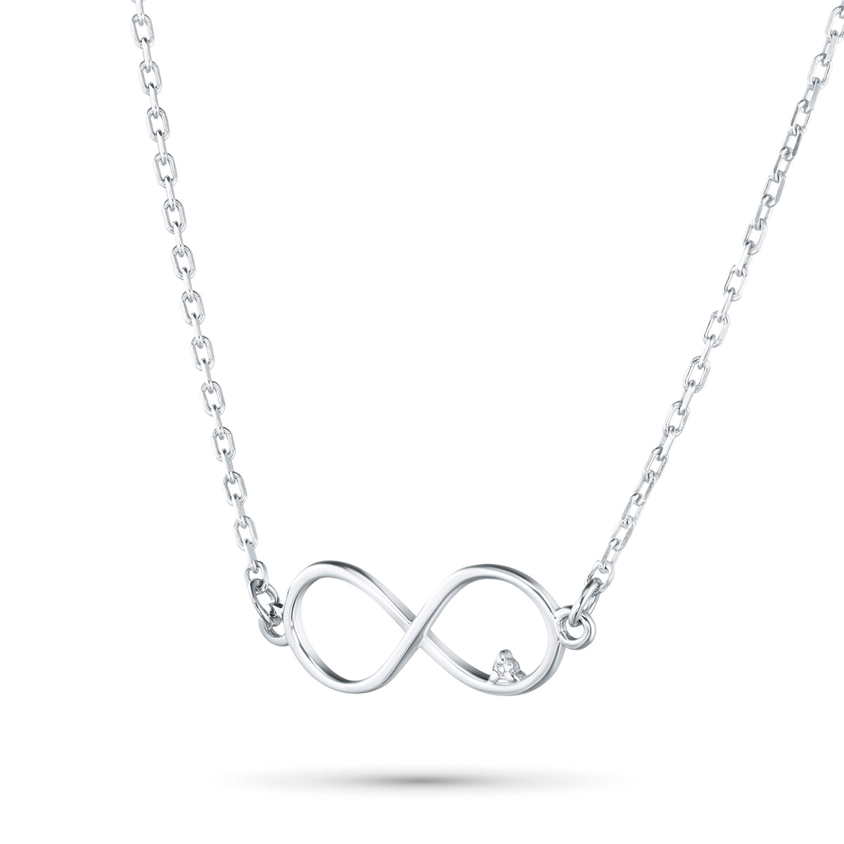 Sterling Silver Necklace with Lab-Created Diamonds