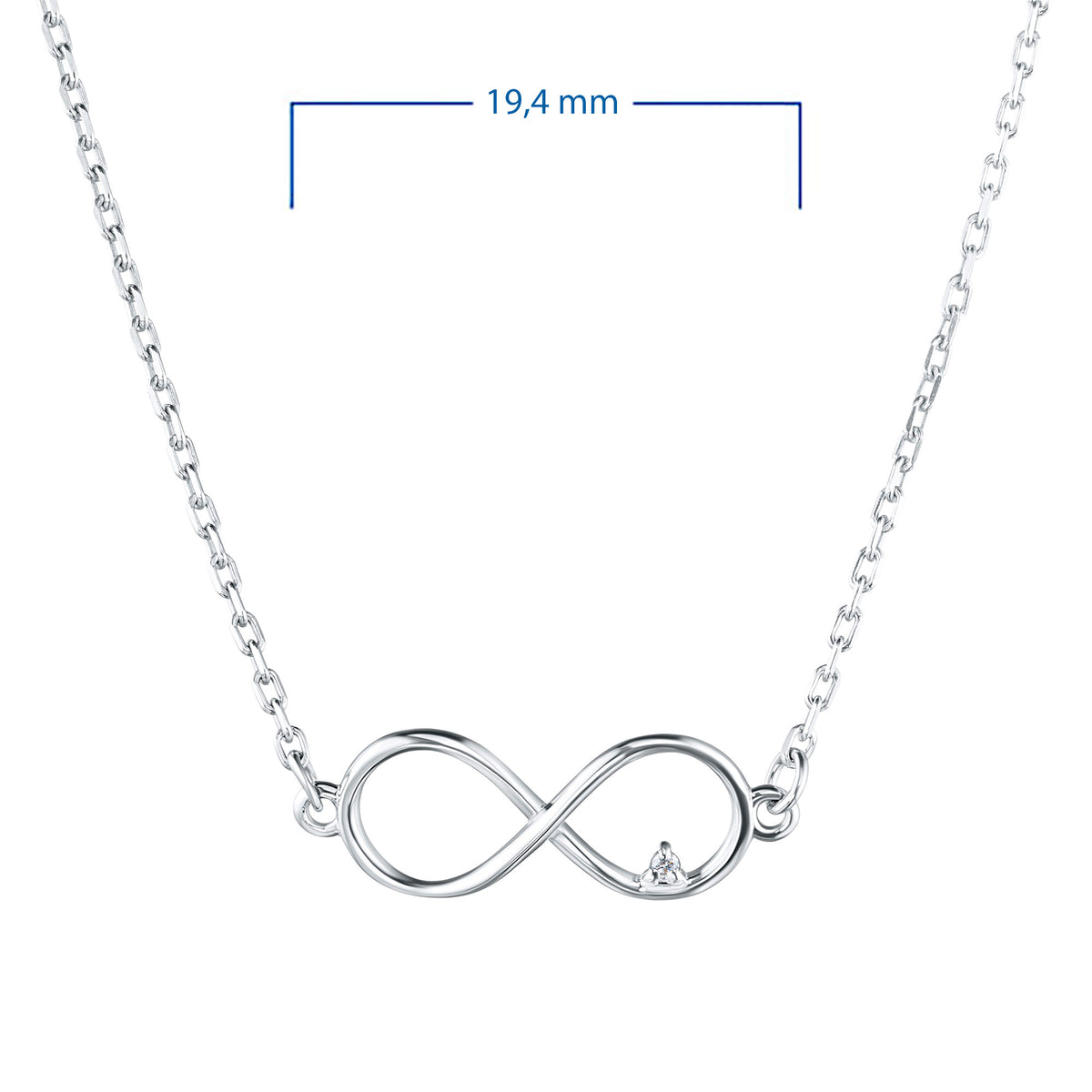 Sterling Silver Necklace with Lab-Created Diamonds