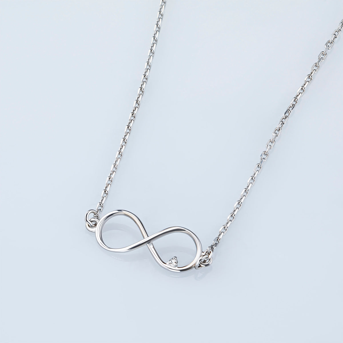 Sterling Silver Necklace with Lab-Created Diamonds