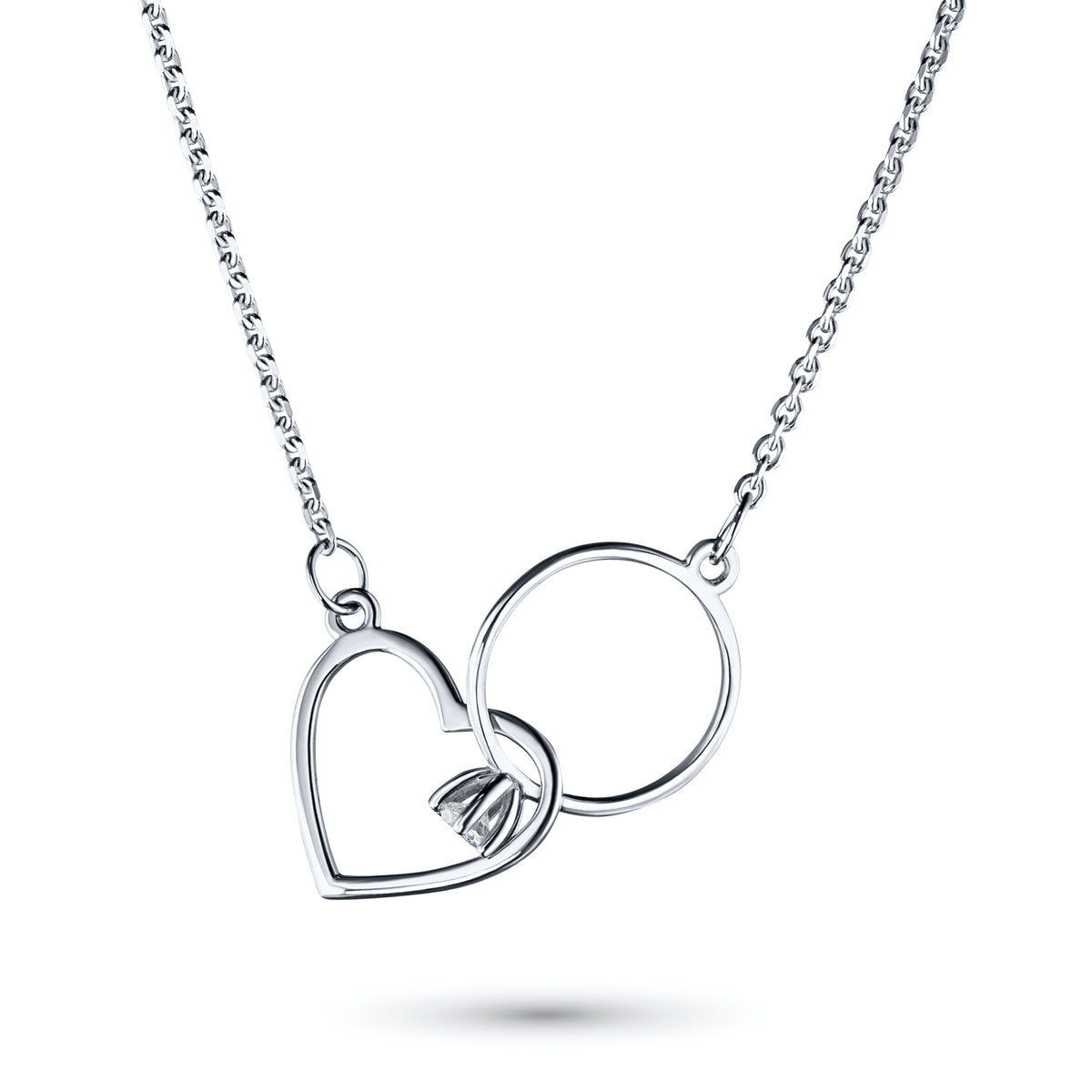 Sterling Silver Necklace with Lab-Created Diamonds