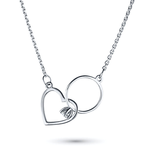 Sterling Silver Necklace with Lab-Created Diamonds