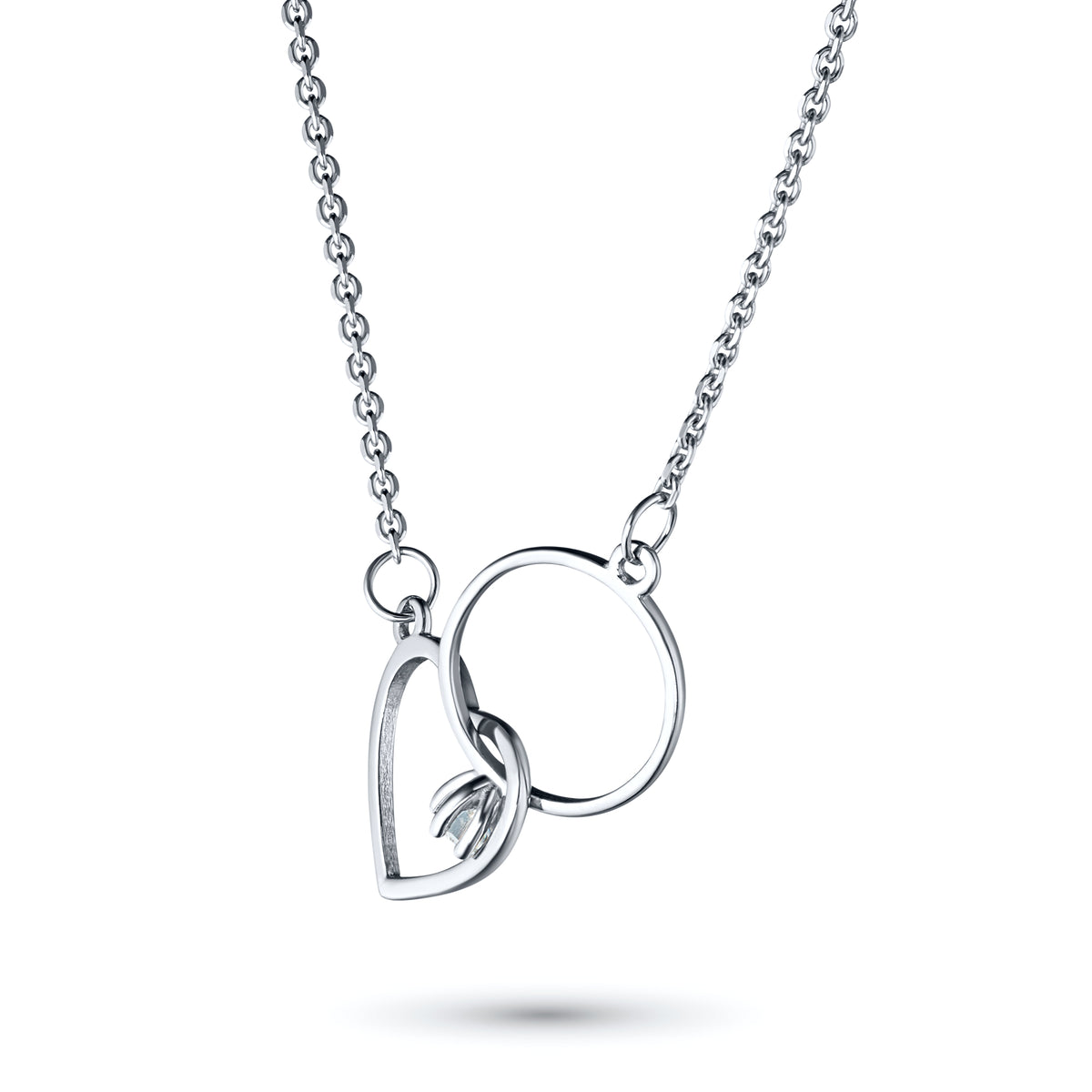 Sterling Silver Necklace with Lab-Created Diamonds