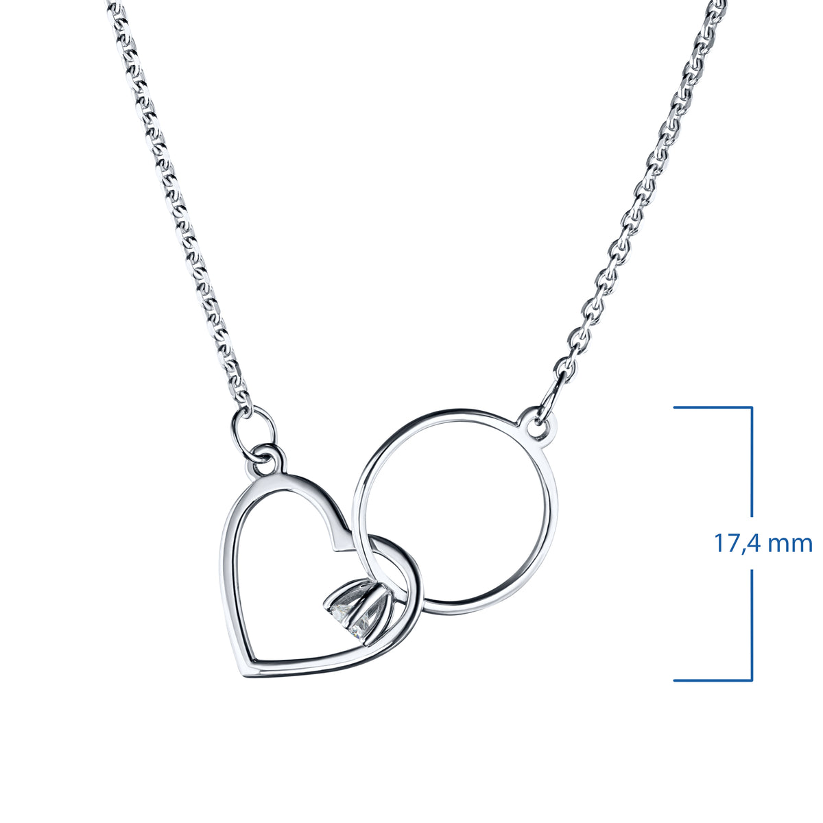 Sterling Silver Necklace with Lab-Created Diamonds
