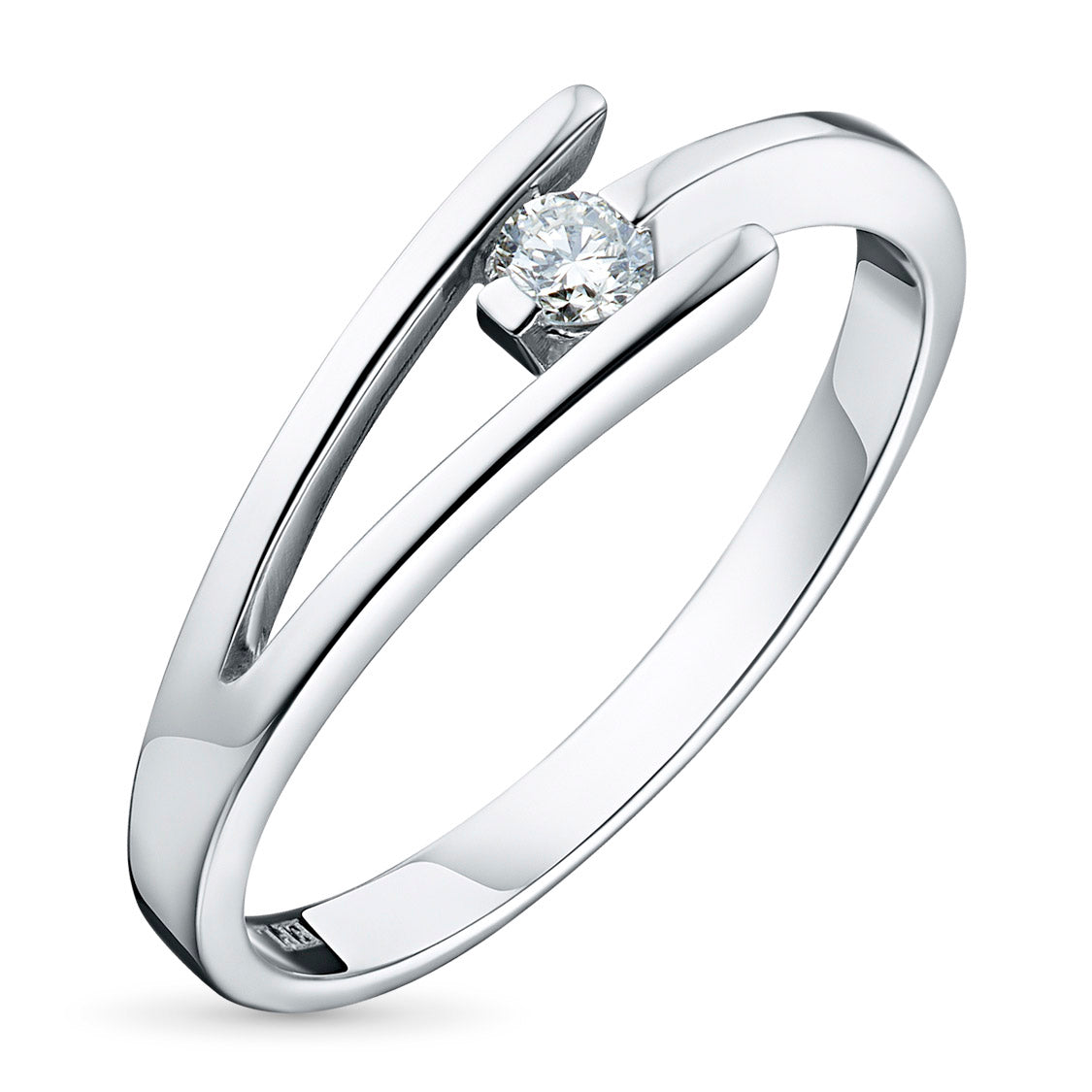 Sterling Silver Ring with Lab-Created Diamonds