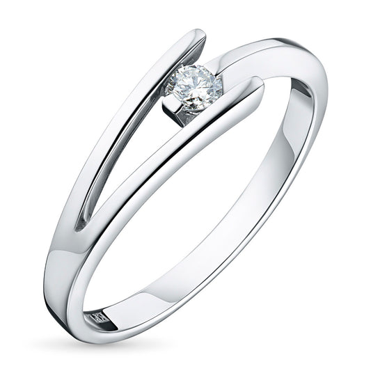 Sterling Silver Ring with Lab-Created Diamonds