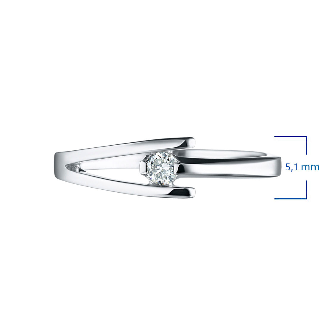 Sterling Silver Ring with Lab-Created Diamonds