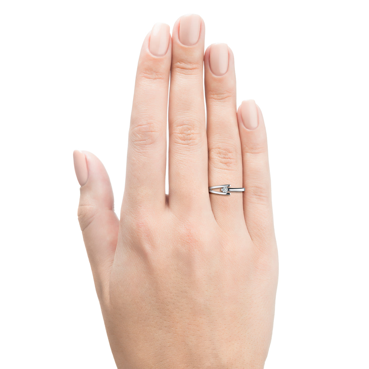 Sterling Silver Ring with Lab-Created Diamonds