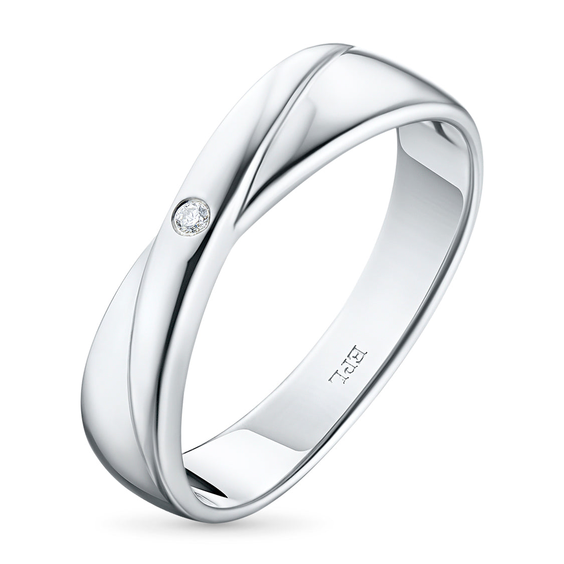 Sterling Silver Ring with Lab-Created Diamonds