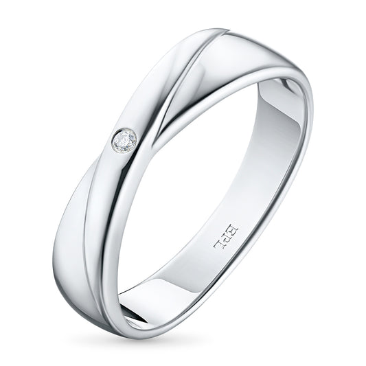 Sterling Silver Ring with Lab-Created Diamonds
