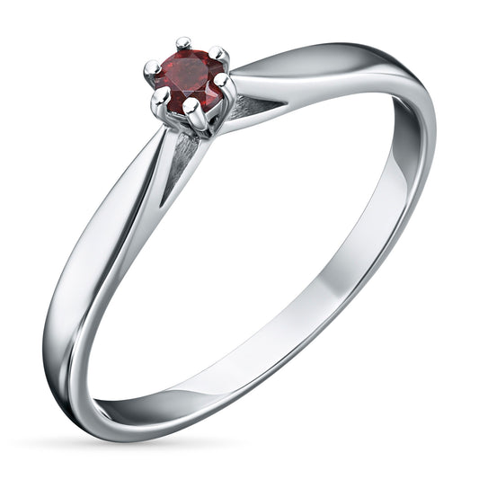 14K White Gold Ring with Lab-Created Diamonds