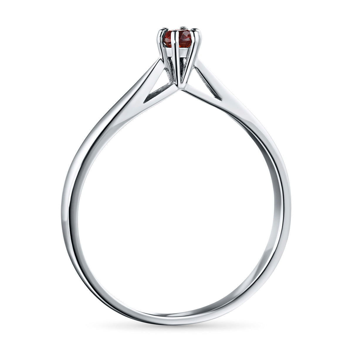 14K White Gold Ring with Lab-Created Diamonds