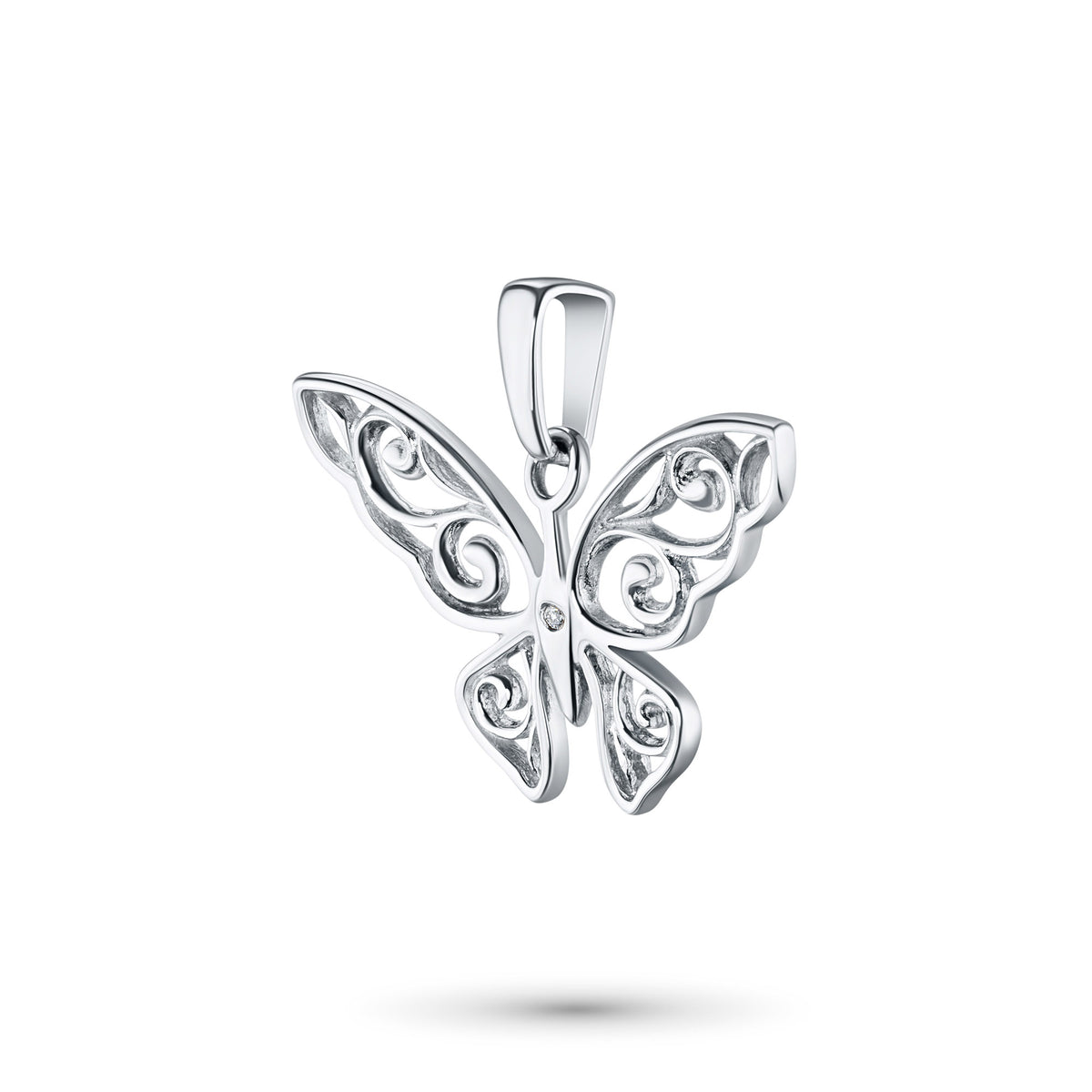 Sterling Silver Pendant with Lab-Created Diamonds