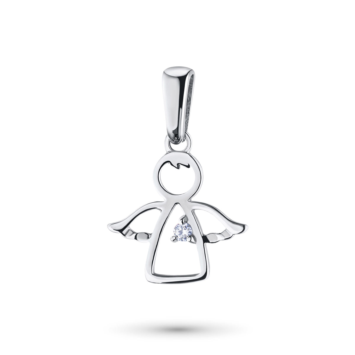 Sterling Silver Pendant with Lab-Created Diamonds