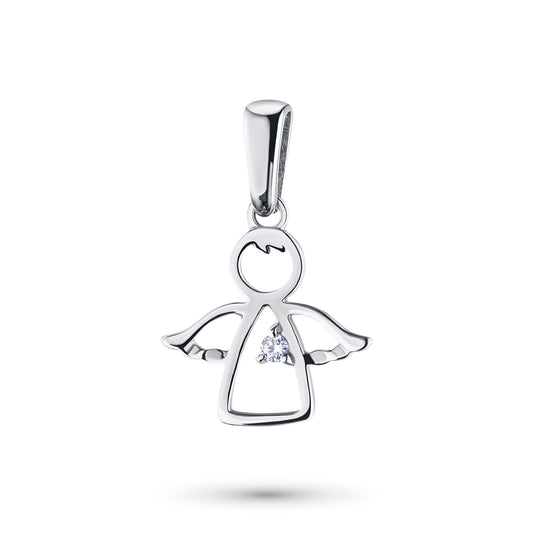 Sterling Silver Pendant with Lab-Created Diamonds