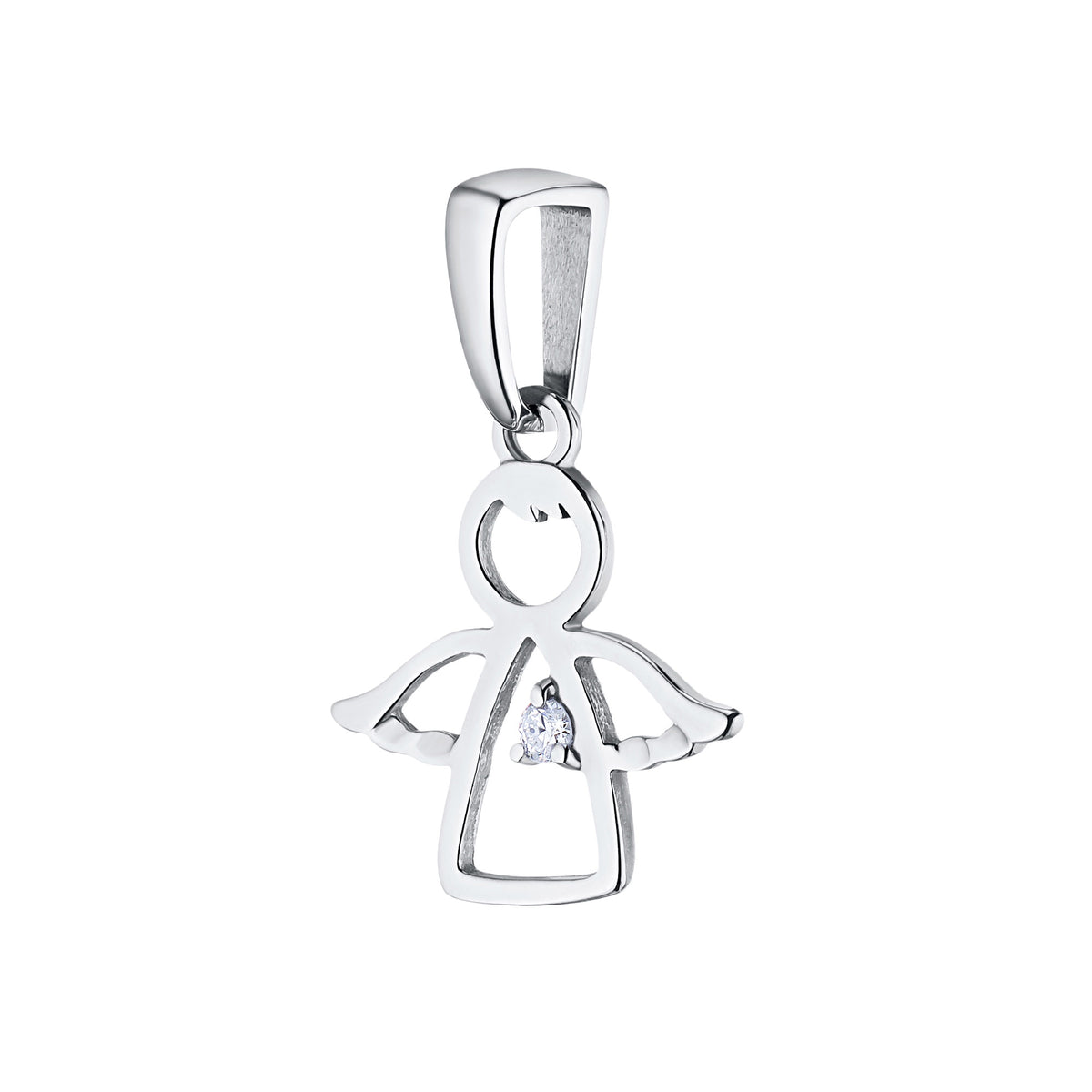Sterling Silver Pendant with Lab-Created Diamonds