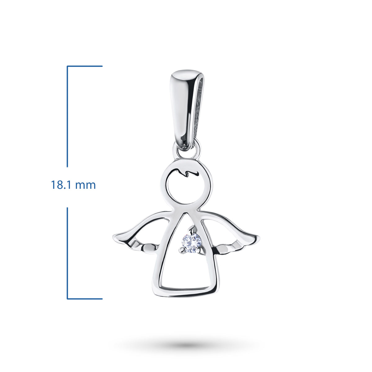 Sterling Silver Pendant with Lab-Created Diamonds