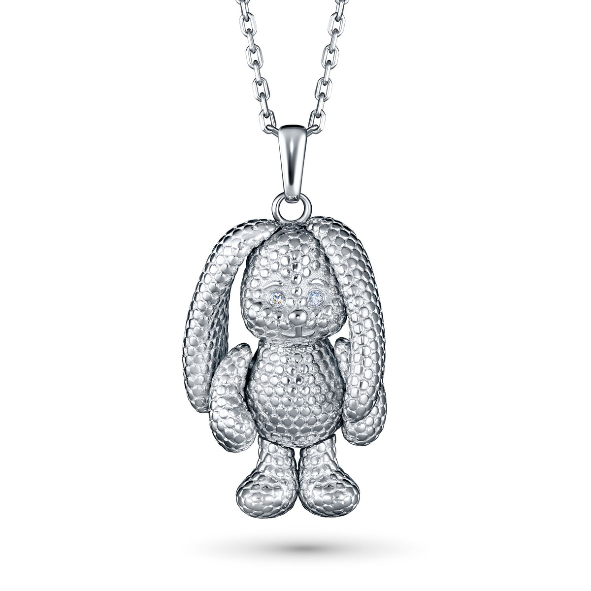 Sterling Silver Pendant with Lab-Created Diamonds