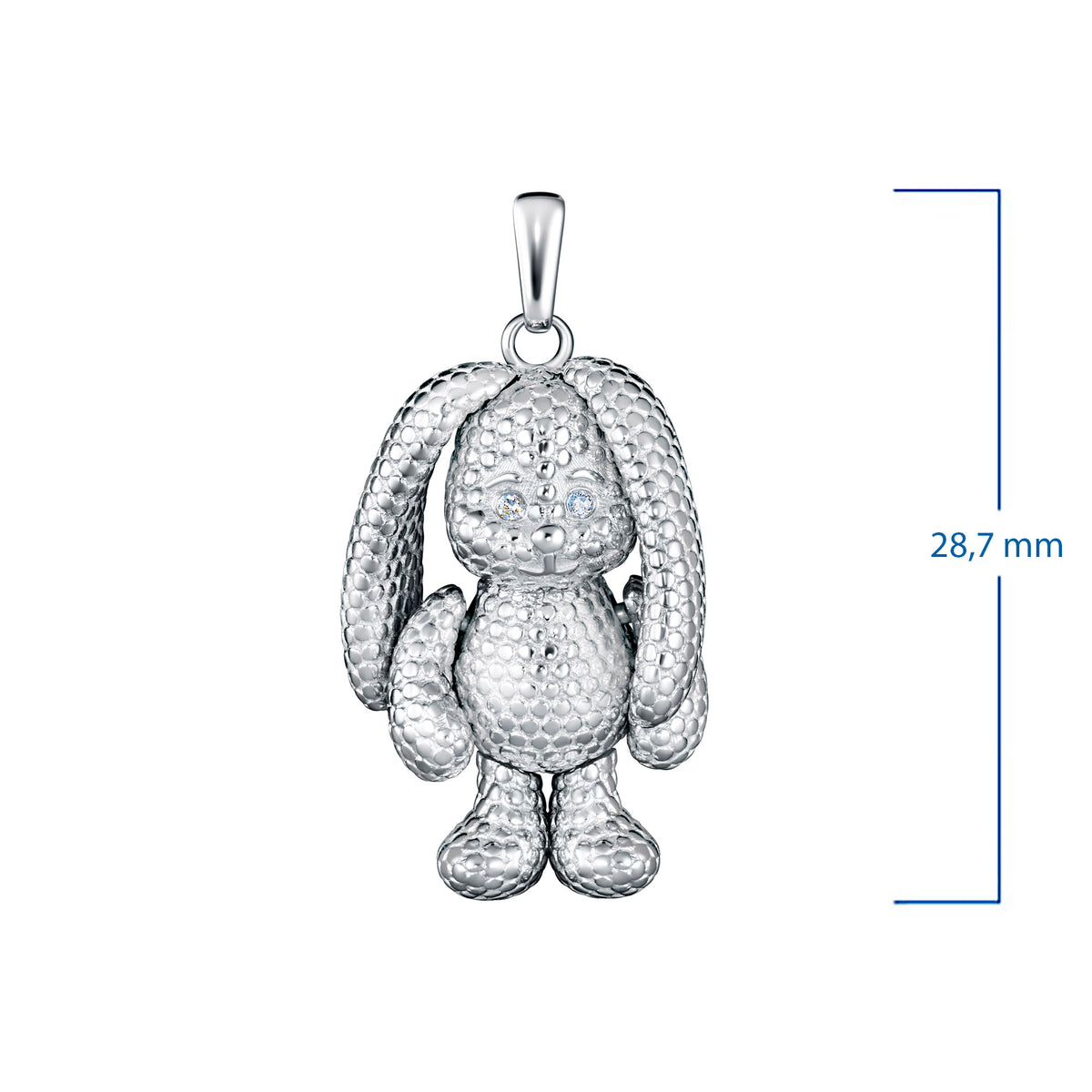 Sterling Silver Pendant with Lab-Created Diamonds