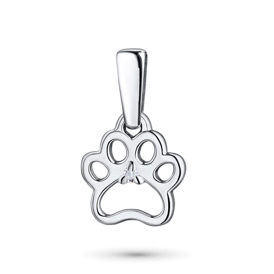Sterling Silver Pendant with Lab-Created Diamonds