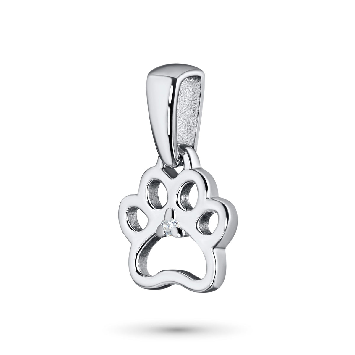 Sterling Silver Pendant with Lab-Created Diamonds