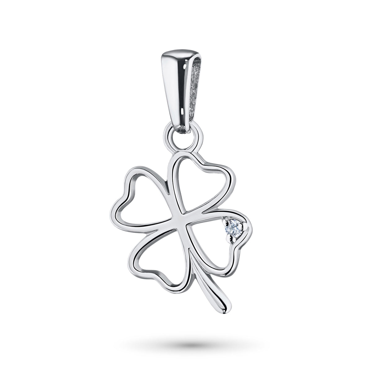 Sterling Silver Pendant with Lab-Created Diamonds