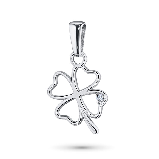 Sterling Silver Pendant with Lab-Created Diamonds